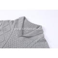 Men's Knitted Cable Front Shawl Collar Pullover